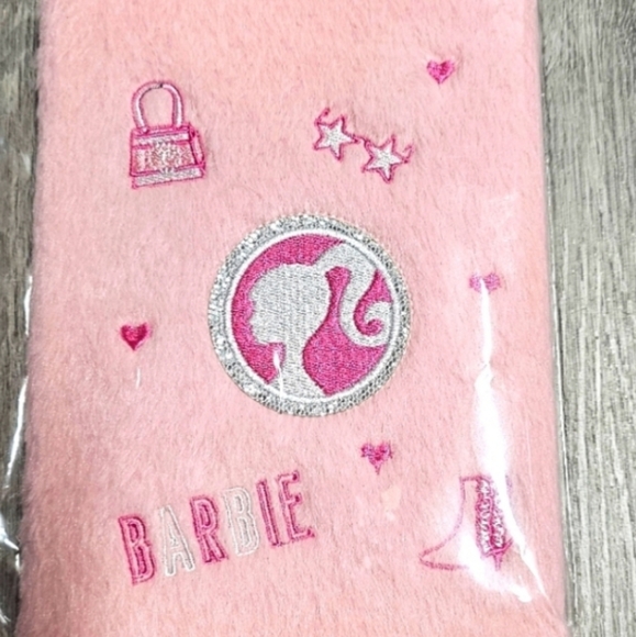 Barbie Plush Faux Pink Hardcover Embossed Journal Notebook by Mattel - Picture 3 of 7